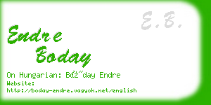 endre boday business card